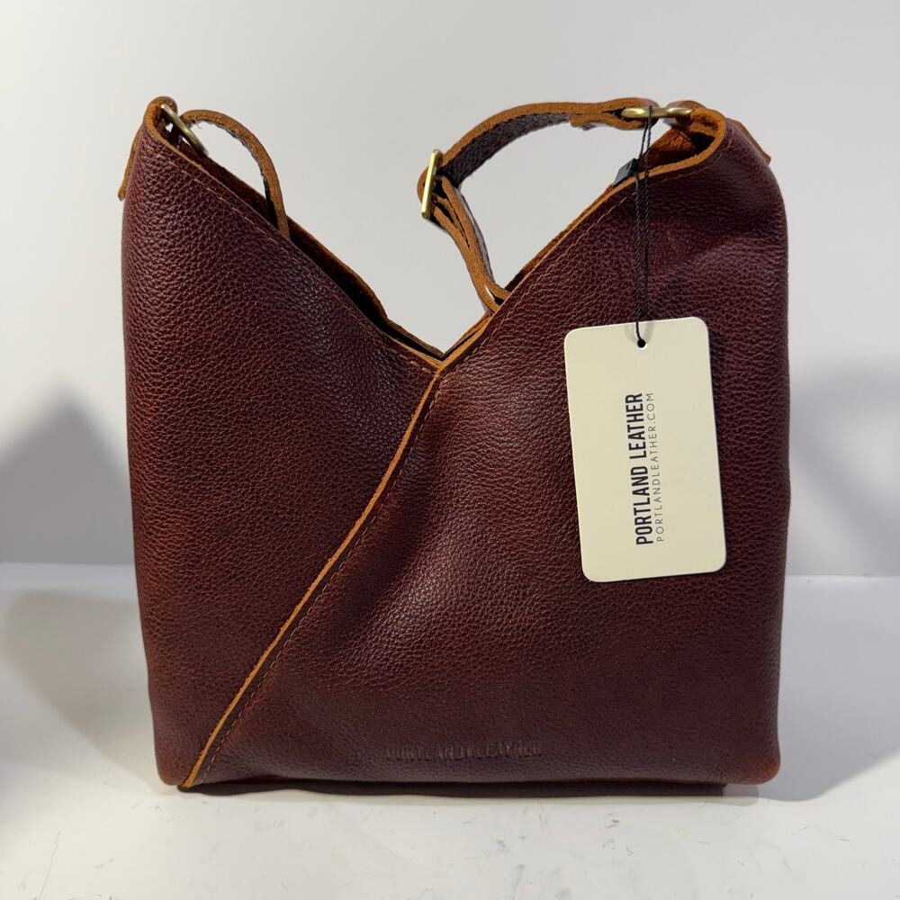 Portland Leather Small Naomi Bag Nutmeg Brown Classic Leather Sturdy Purse NEW!